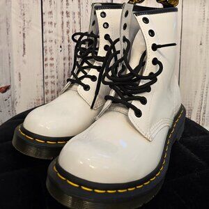 White patent leather 1460 8-Eye boots